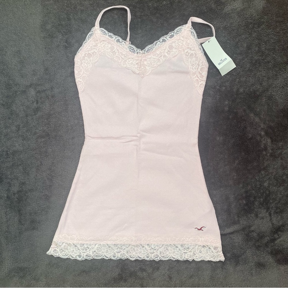 Hollister Light Pink Lace Trim Cami